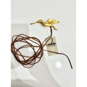 Christopher Ross Gold Bird Buckle with Suede Thin Waist Belt Womens One size